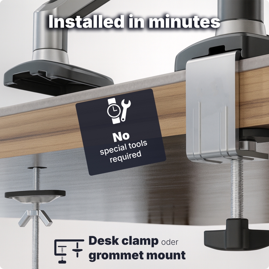 3IDEE Flexi-Lite Single Monitorarm - 1 Monitor - [13-32" / hasta 9kg] - ajuste de altura continuo